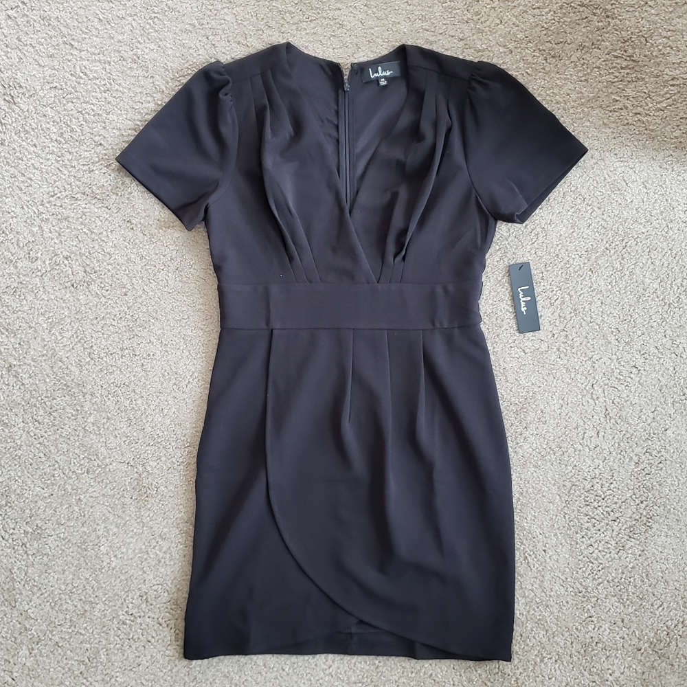 Lulu's Black V Neck Dress